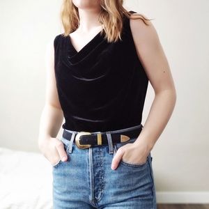 Vintage Black Velvet Tank